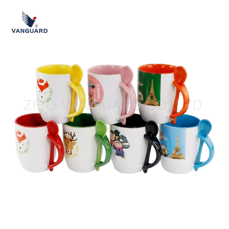Coffee Mug With Spoon in Different Colors